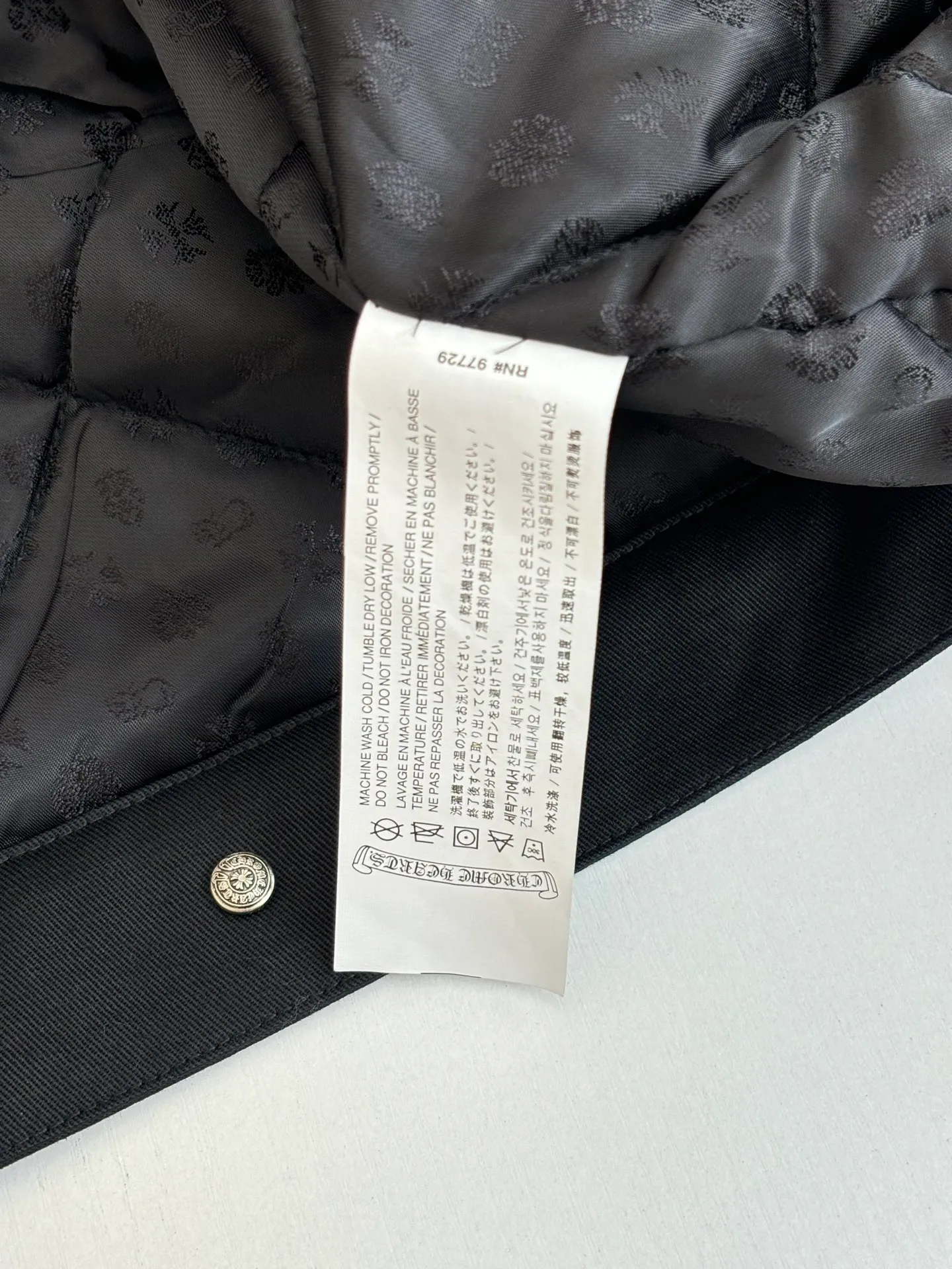 P610 Chrome heart*/Chrome heart new autumn and winter solid color leather quilted jacket Size: S/M/L/XL